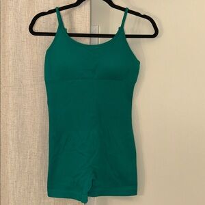 Women Seamless Jumpsuit Yoga Ribbed Bodycon One Piece Spaghetti Strap Shorts